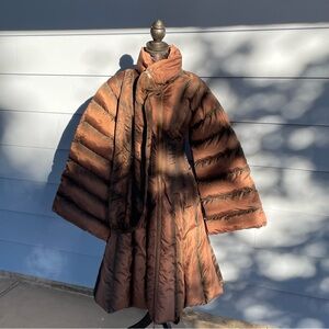 New Dolls Kill XS gorgeous cinched waist brown puffer. Statement Piece!